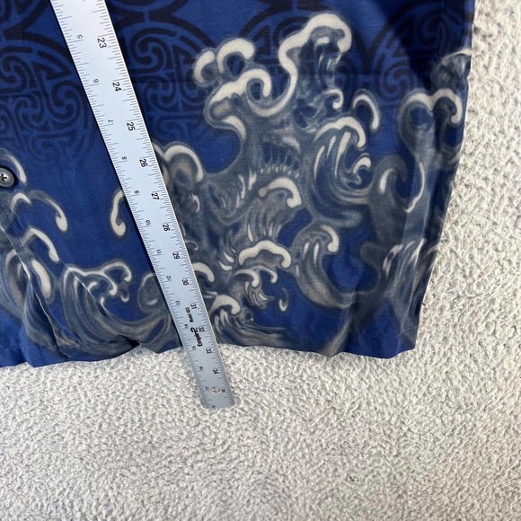 Vintage Amplify Skull Flames Shirt Men's Extra Large Blue Button All over Y2K - Picture 2 of 9